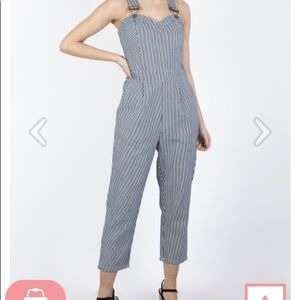 Voodoo Vixen Railroad Stripe Overalls XXL